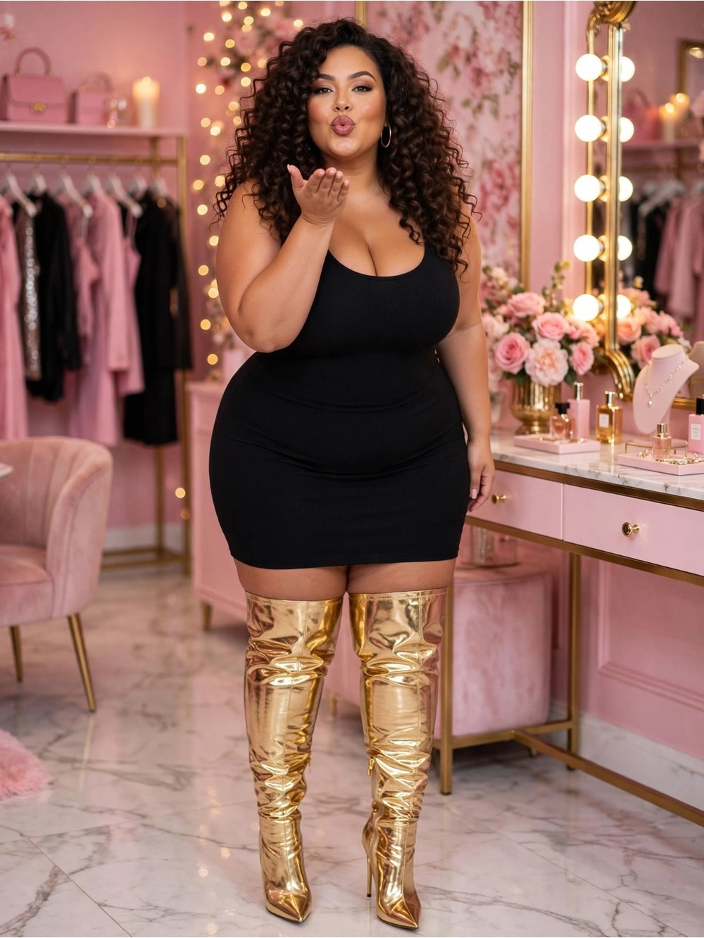 INC International Concepts Metallic Gold Over-The-Knee Stiletto Boots